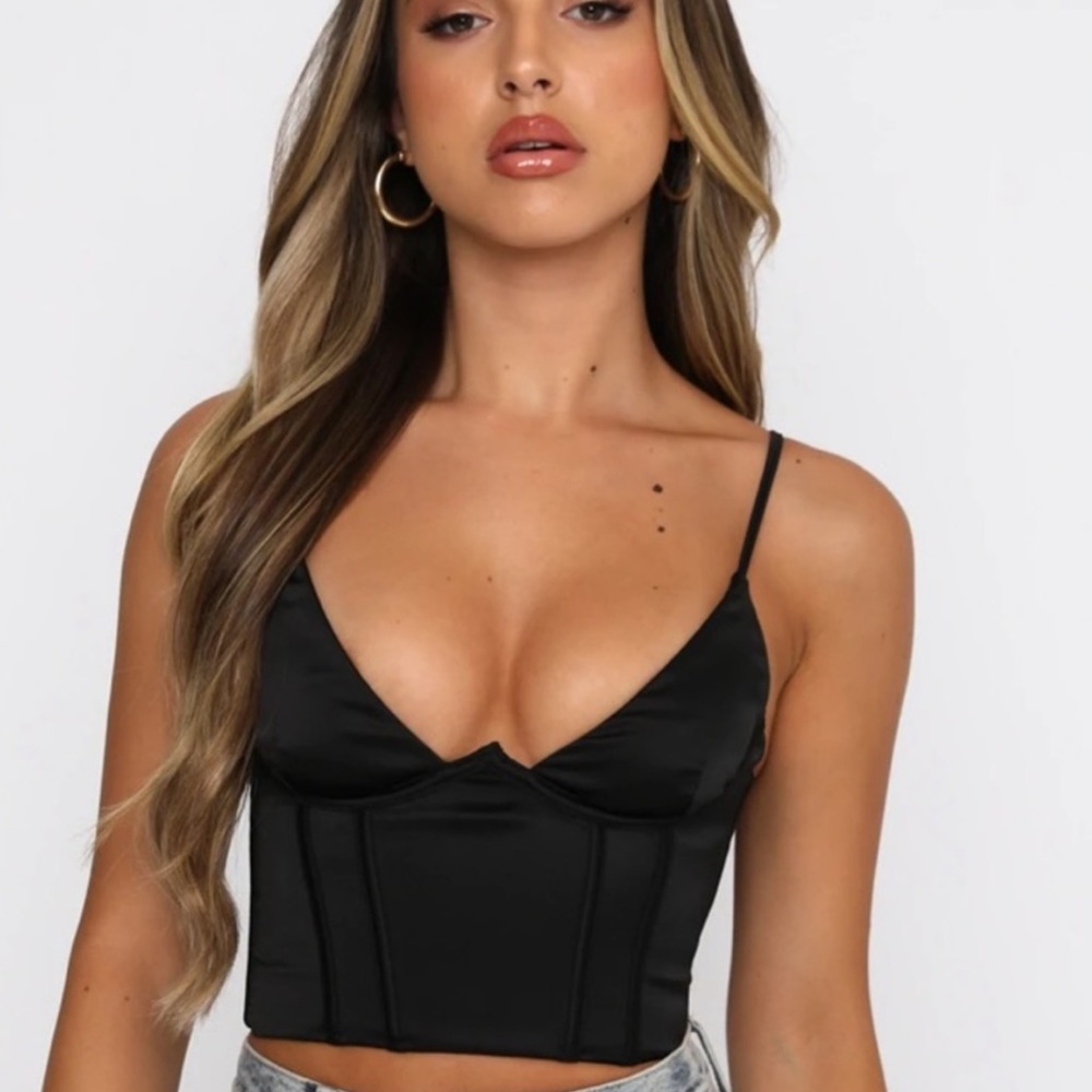 White fox black acacia bustier